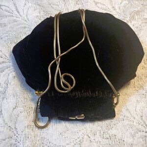 Reflection Vintage Velvet Wallet-Style Clutch, Gold Round Chain, 2000s